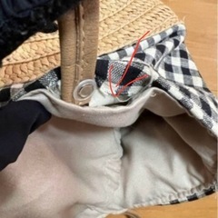 ギンガムチェック トートバッグ カゴバッグの画像