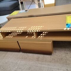 【値下げしました！】J6562　伸縮式TVボード　ナチュラル　クリーニング済み　【リユースのサカイ柏店】　の画像