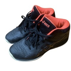 ASICS アシックス　バスケットボールシューズ 黒/オレンジ25cm