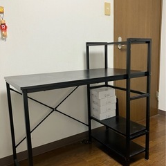 ラック付パソコンデスク　黒の画像