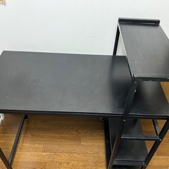 ラック付パソコンデスク　黒の画像