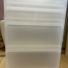 ポリプロピレン　小物収納ケース　ワイド　引き出し　深型　朝型　キャスター　無印良品　の画像