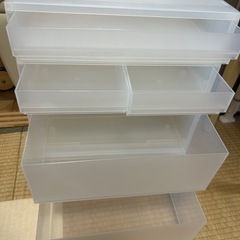 ポリプロピレン　小物収納ケース　ワイド　引き出し　深型　朝型　キャスター　無印良品　の画像