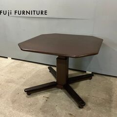 『FUJIFURNTURE』富士ファニチア 昇降テーブル ダイニングテーブル 食卓テーブル リビングテーブル 八角型テーブル テーブル 八角 定価約22万 RWdin4