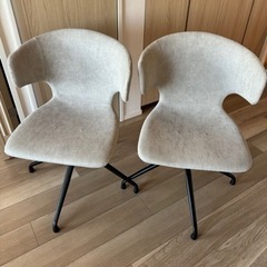 回転式ダイニングチェア グレー