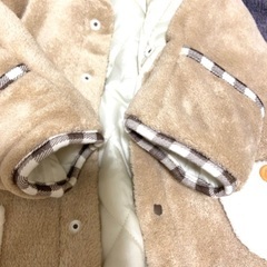 西松屋ダウン　ジャケット　上着　赤ちゃん　くまさん　クマ　おしゃれ　真冬の画像