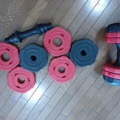 アーミーダンベル 10kg 2個セット レッド LEDB-10R

