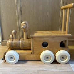 乗用玩具　手押し車　コイデ　汽車ぽっぽ　木製　樹脂タイヤ