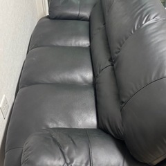 ニトリ　合皮　3人掛けソファ