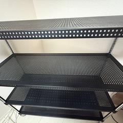 アイリスオーヤマ　パンチング棚板メタルラック　黒の画像