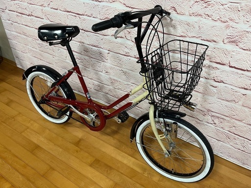 【完売御礼】【大人用】整備済中古自転車 ブリヂストン 20型ベガス 赤/ベージュ色 <自転車のオオムラ 静岡店>