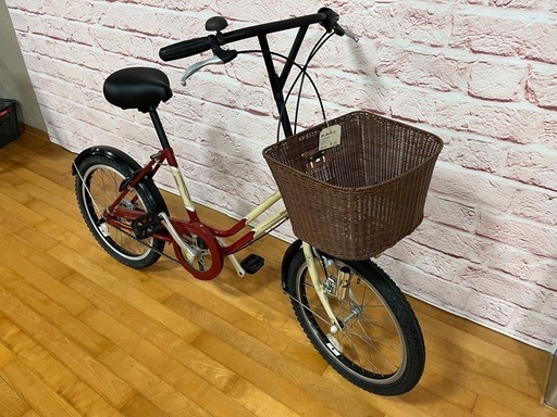【完売御礼】【大人用】整備済中古自転車 ブリヂストン 20型ベガス 赤/ベージュ色 <自転車のオオムラ 静岡店>