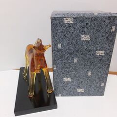 馬の置物 手造り 上越クリスタル硝子 クラタクラフトグラス 美品 他の干支の置物もあります。の画像