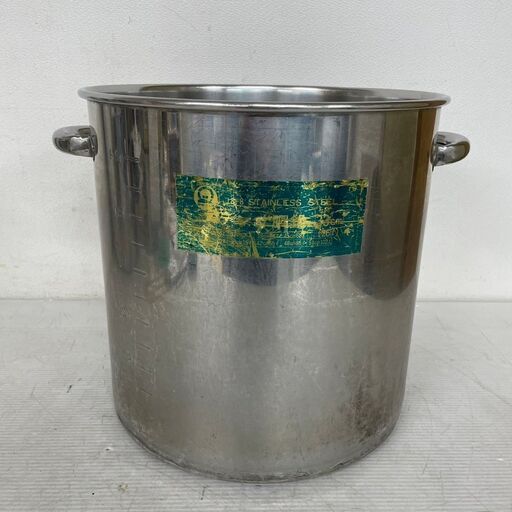 ステンレス製 寸胴鍋 業務用 33φ 直径330mm×深さ335mm 厨房 厨房機器 店舗用品 飲食店 厨房用品 ステンレス 中古 鍋 両手鍋 ① Y0753