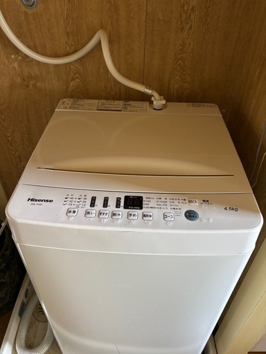 【受渡予定者決定済】Hisense 洗濯機 4.5kg
