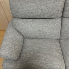 3人掛け布張りソファ(NポケットA13 DR-BE)  美品の画像