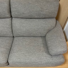 3人掛け布張りソファ(NポケットA13 DR-BE)  美品の画像