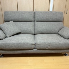 3人掛け布張りソファ(NポケットA13 DR-BE)  美品の画像