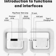 （ほぼ未使用ラスト1）bluetoothスピーカー！目覚まし、スマホワイヤレス充電、時計、充電式　③の画像