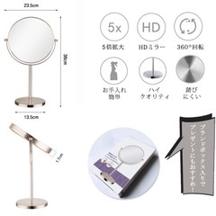 卓上ミラー ピンク シャンパンゴールド 新品同様の画像
