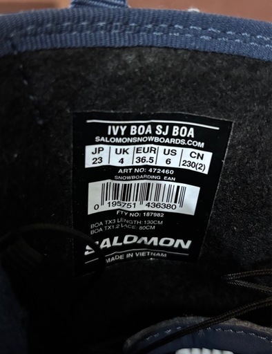SALOMON IVY BOA スノーボードブーツ COPEN BLUE 23cm 23-24