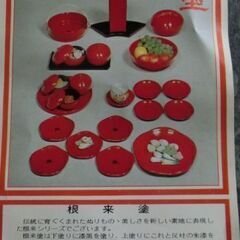 ★根来塗(ねごろ塗）　菓子鉢画像１（根来塗は下地に黒を使い上塗りに朱を使ってるのが特徴で淵に黒が僅か残ってます、付属の栞にも画像が乗ってます画像５）未使用保管品ですが箱は傷み有、又包ん有ります紙は変色してます、ご理解ある方のみ。★お手数をおかけしますプロフィール必読ですの画像