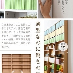 ⚫️新品⚫️未使用⚫️薄型本棚・大容量⚫️の画像