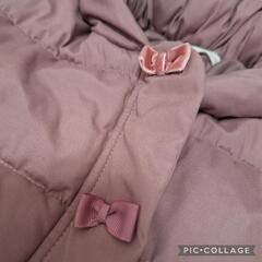 定価3000円★バースデイ　ママラク　アウター　女の子　　ピンク　 110 ダウン　コート　リボン　mamaraku 　の画像