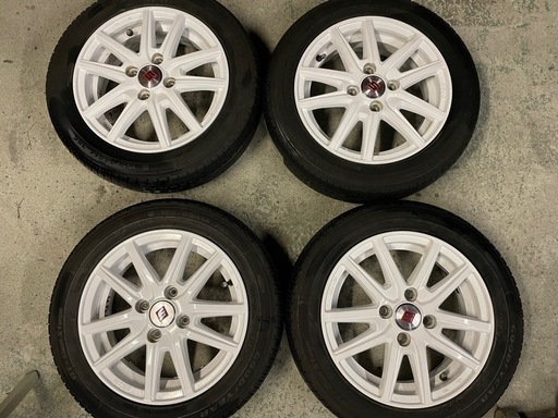 送料込み 軽自動車に！155/65R14 アルミホイール付きスタッドレスタイヤ4本セット 2018年39週製造 1シーズン使用品 155⁄65⁄r14 スタットレスタイヤ+アルミホイール4本セット 送料無料