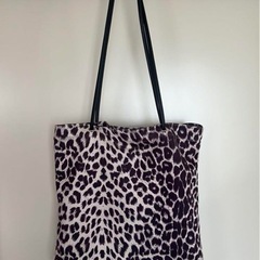 🌸500円商品3つで1000円❗️レオパードトートバッグ レザー紐 2WAY ハラコの画像