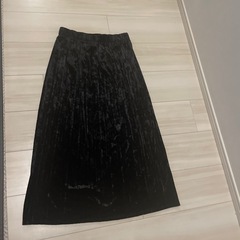 GU ベロア長スカート　黒