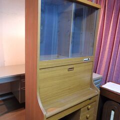 コイズミ学習机／作業机　天板収納型　50年位前の物　蛍光灯と電球...