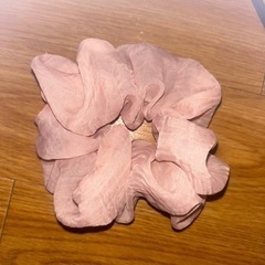 薄ピンクのシュシュ、差し上げます。