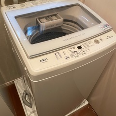 AQW-GV80J 2020年製 洗濯8㎏ ジェルボール 高濃度クリーン浸透RX アクア ガラストップ 縦型全自動洗濯機 家電の画像