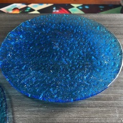 大皿　2枚セット青色　アクア色　の画像