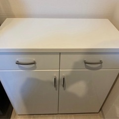 【再掲】キャビネット　ホワイト　2枚扉