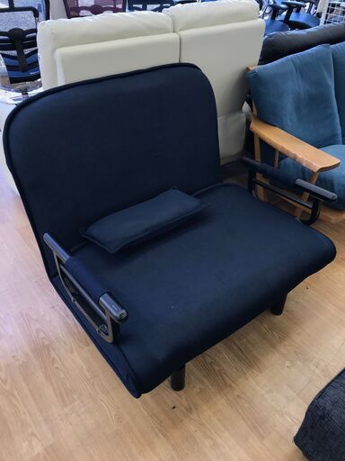 ★ジモティ割あり★  ソファベッド ネイビー クリーニング済み KJ7794