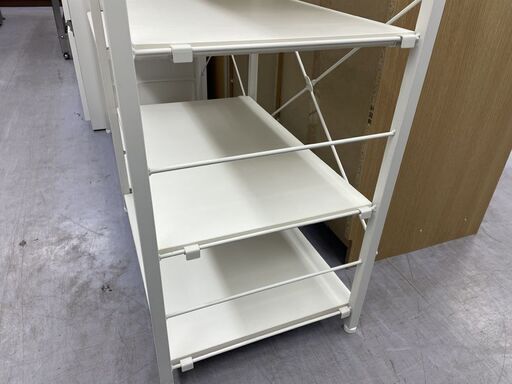 キッチンラック 幅120ｃｍ ホワイト 棚板調節可能！ レンジ台 ワイド ミドル キッチン収納 札幌市手稲区