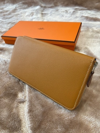 HERMESエルメスアザップシルクインロング　小銭入れ有ラウンドファスナー長財布