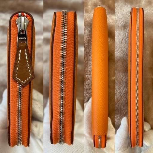 HERMESエルメス アザップシルクインロング小銭入れ有ラウンドジップウォレット