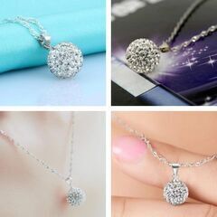 ミラーボール/ネックレスとピアスのセット（新品）の画像