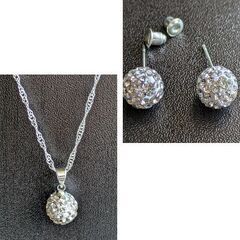 ミラーボール/ネックレスとピアスのセット（新品）の画像