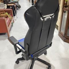 ★ゲーミングチェア★ハイバック オフィスチェア ブラック＋ブルー ヘッドレスト リクライニング 高さ調整可能 の画像