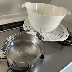 ミニ鍋 ザル3つの画像