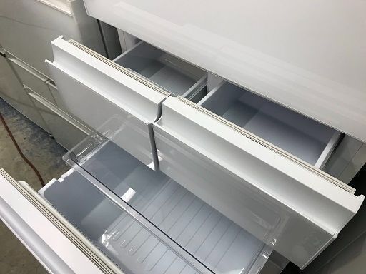 【FU1732】★シャープ SHARP 冷蔵庫 SJ-G415H-W 412L プラズマクラスタードア(両開き・ガラスタイプ) 幅60.0cm スリムタイプ 5ドア ホワイト ファミリータイプ 大容量 簡易クリーニング済 堺市 深井 【ジャングルジャングル深井店】