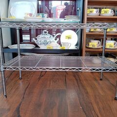 2段スチールラック　サイズ（約）幅７４×奥３４×高４５．５　　■近隣配送無料 買取GO‼　栄和店の画像