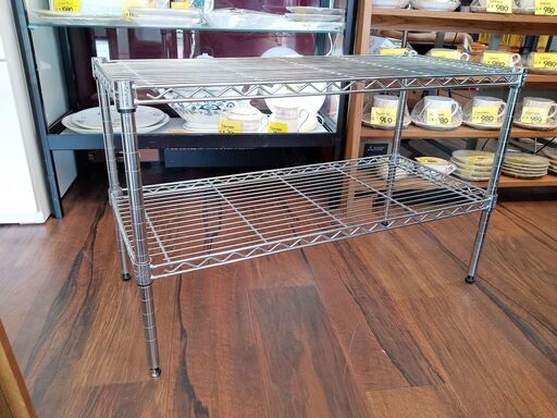 2段スチールラック　サイズ（約）幅７４×奥３４×高４５．５　　■近隣配送無料 買取GO‼　栄和店