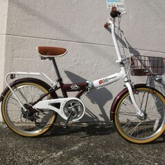 ☆新品・未使用　折り畳み自転車　20インチ　ブラウン/ホワイト　...