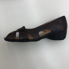 【新品未使用】牛革パンダル　ダークブラウン　23.5㎝の画像