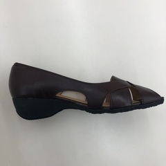 【新品未使用】牛革パンダル　ダークブラウン　23.5㎝の画像
